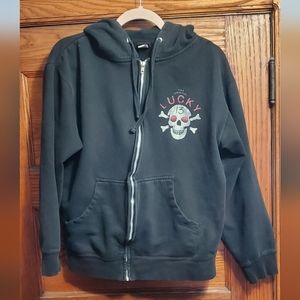 lucky 13 zippered hoodie medium